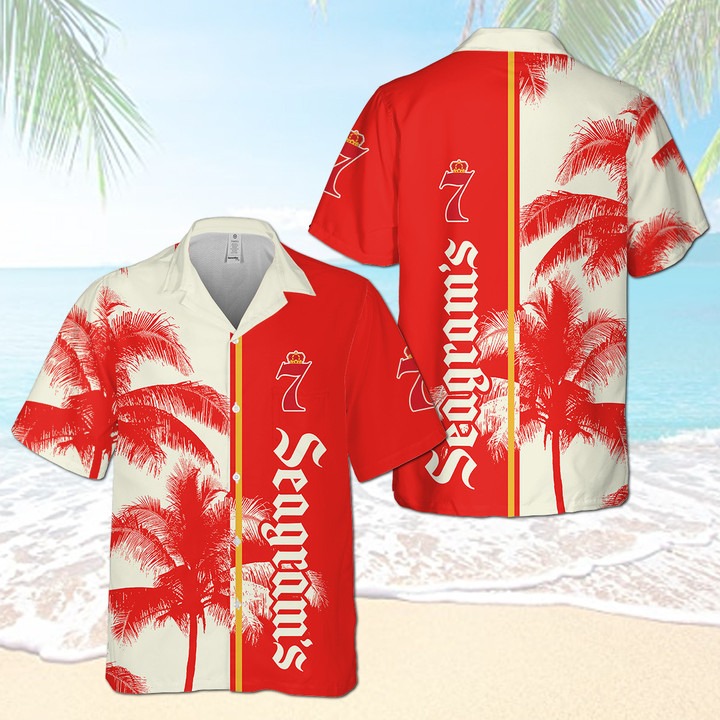 Seagram’s 7 Whiskey Palm Tree Hawaiian Shirt – Hothot