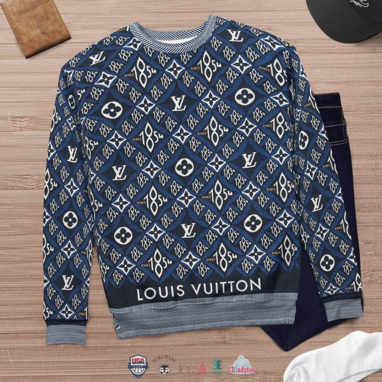 Louis Vuitton Logo Pattern 3D Ugly Sweater - USALast