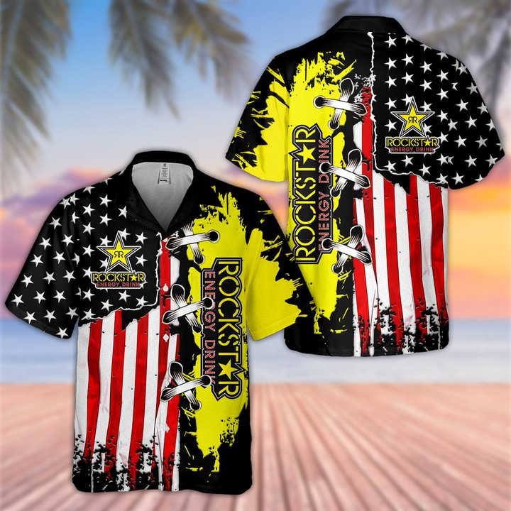 Rockstar Energy Drink American Flag Hawaiian Shirt – Hothot