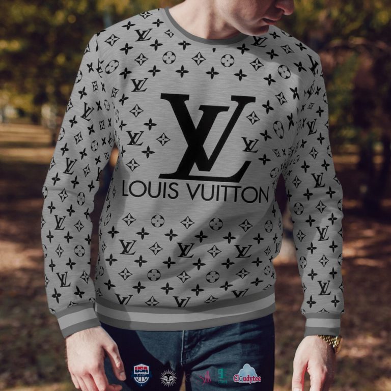 Cool Louis Vuitton Grey 3D Ugly Sweater