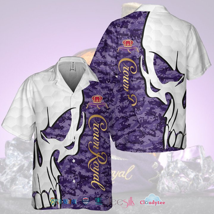Crown Royal Navy Camo Skull Hawaiian Shirt – Hothot
