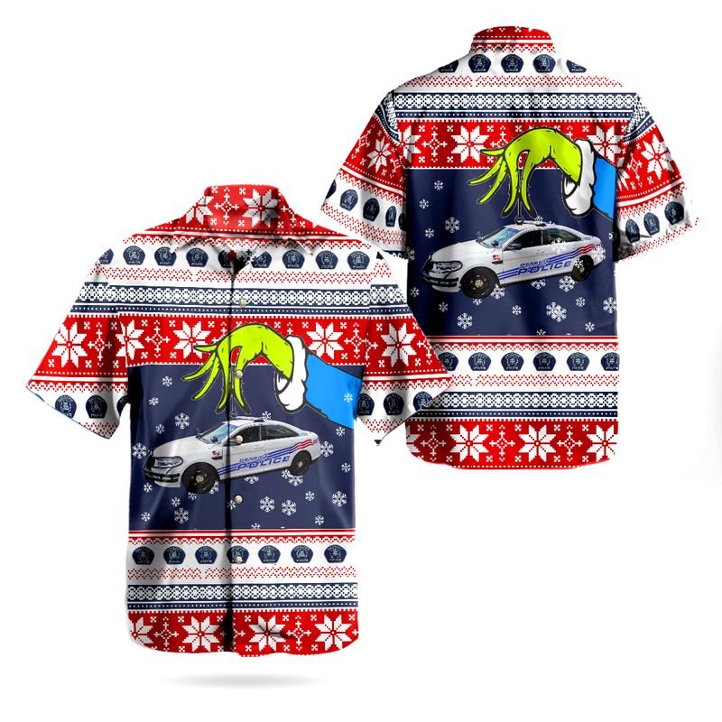 Detroit Police Department DPD Police Car Ugly Christmas Hawaiian Shirt – Hothot