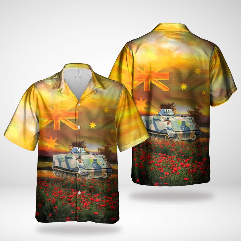 Australian Army M113A1 Armoured Personnel Carrier ANZAC Day Red Poppy Hawaiian Shirt – Hothot