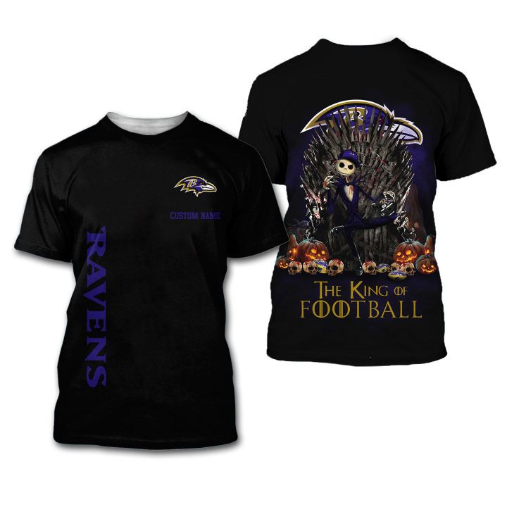 Baltimore Ravens The King Of Football Custom Name 3D All Over Print Shirt – Hothot