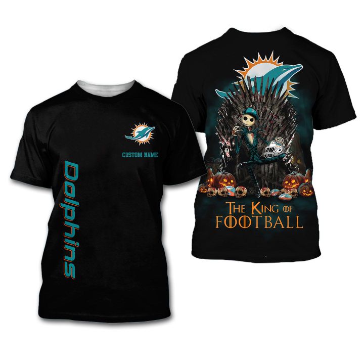Miami Dolphins The King Of Football Custom Name 3D All Over Print Shirt – Hothot