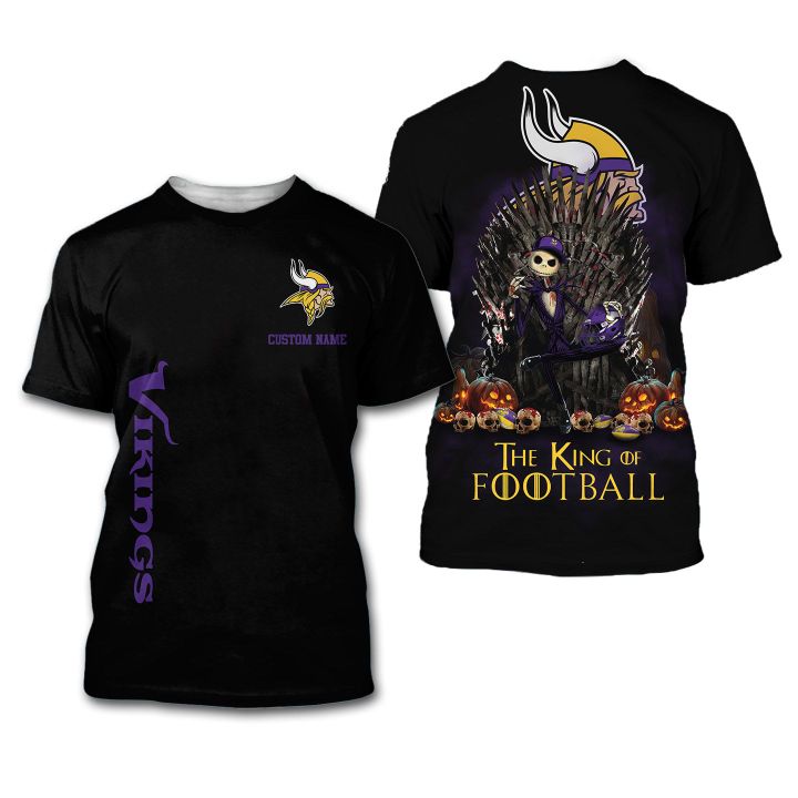Minnesota Vikings The King Of Football Custom Name 3D All Over Print Shirt – Hothot