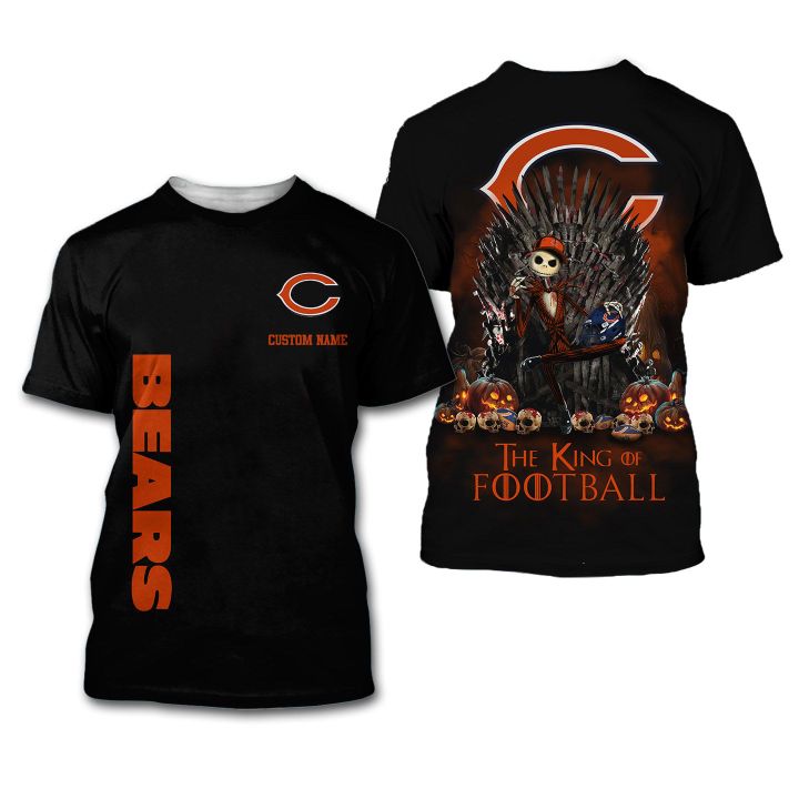 Chicago Bears The King Of Football Custom Name 3D All Over Print Shirt – Hothot