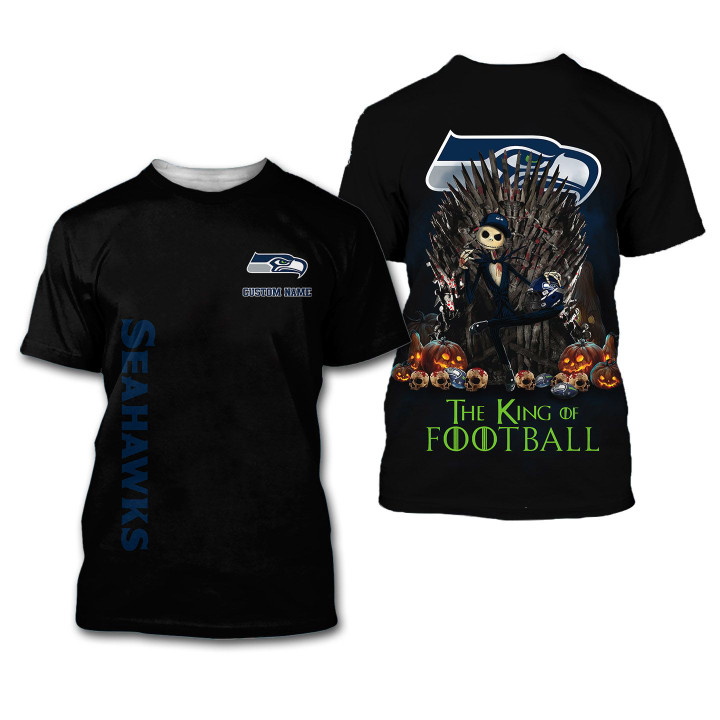 Seattle Seahawks The King Of Football Custom Name 3D All Over Print Shirt – Hothot