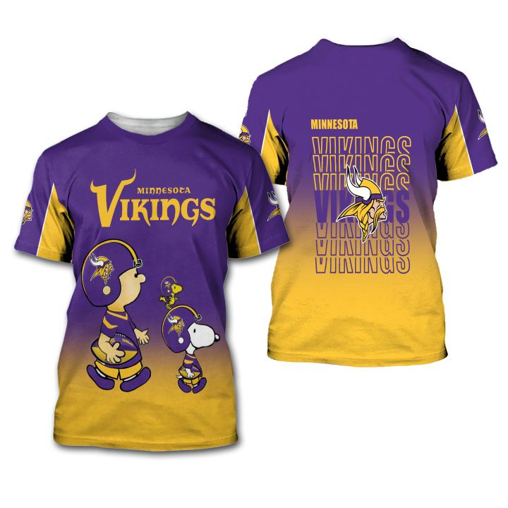 Minnesota Vikings American Football Team The Snoopy Show 3D All Over Print Shirt – Hothot