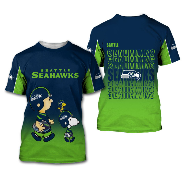 Seattle Seahawks American Football Team The Snoopy Show 3D All Over Print Shirt – Hothot