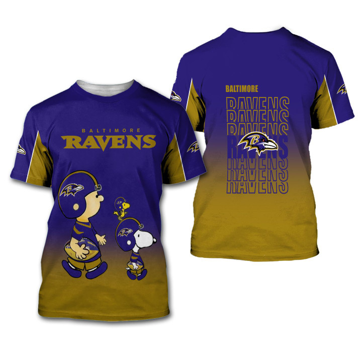 Baltimore Ravens American Football Team The Snoopy Show 3D All Over Print Shirt – Hothot