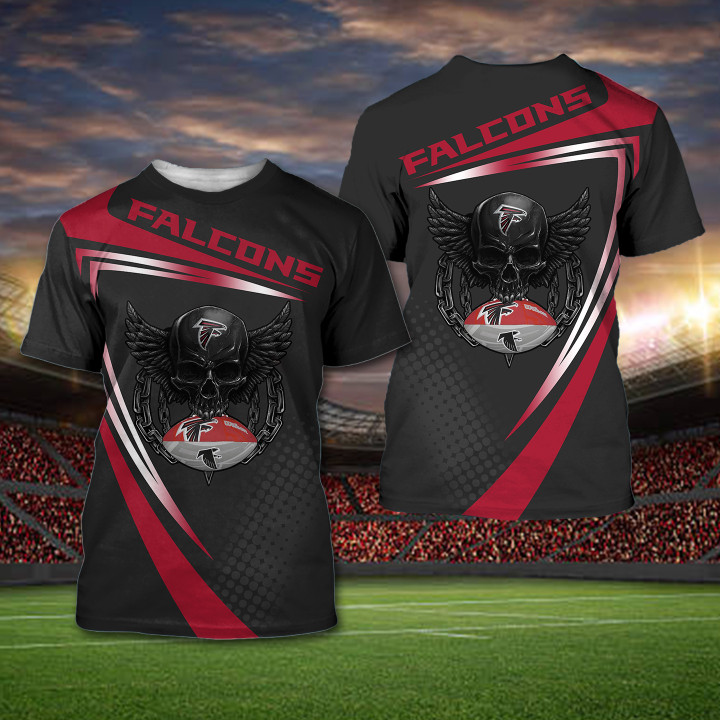 Atlanta Falcons NFL Skull Sporty 3D All Over Print Shirt – Hothot
