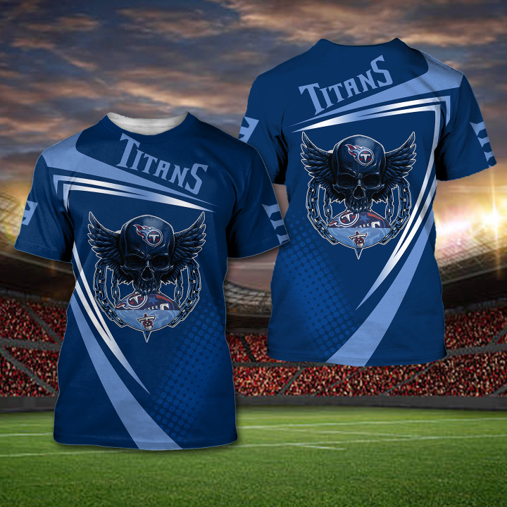 Tennessee Titans NFL Skull Sporty 3D All Over Print Shirt – Hothot