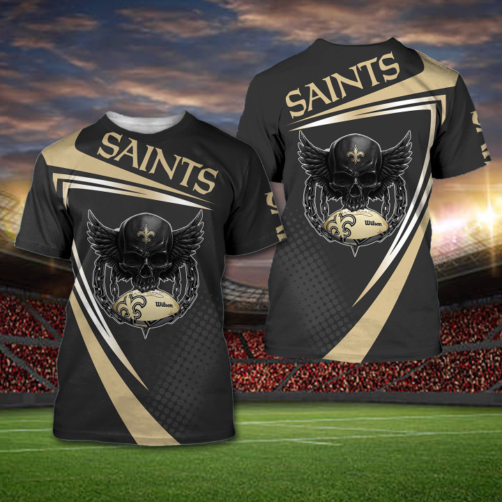 New Orleans Saints NFL Skull Sporty 3D All Over Print Shirt – Hothot