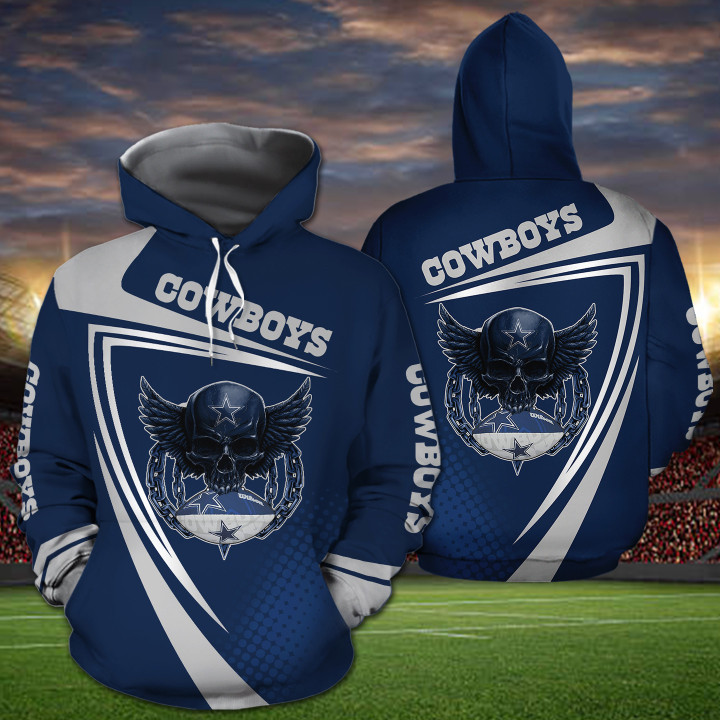 Dallas Cowboys NFL Skull Sporty 3D All Over Print Shirt – Hothot