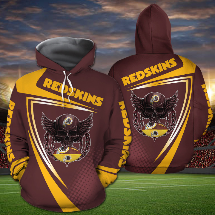 Washington Redskins NFL Skull Sporty 3D All Over Print Shirt – Hothot