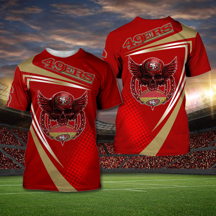 San Francisco 49ers NFL Skull Sporty 3D All Over Print Shirt – Hothot