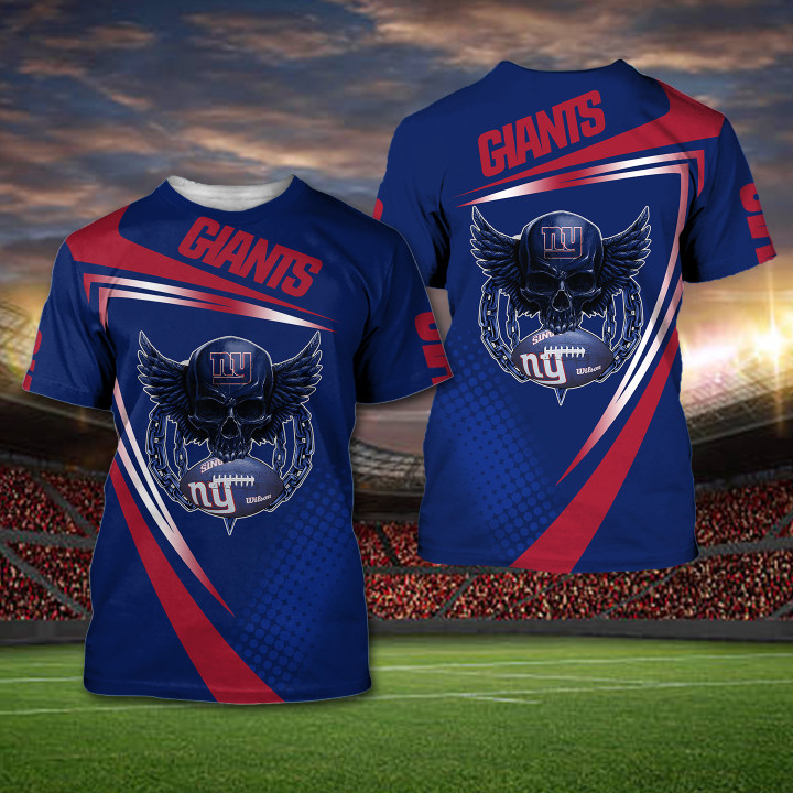 New York Giants NFL Skull Sporty 3D All Over Print Shirt – Hothot