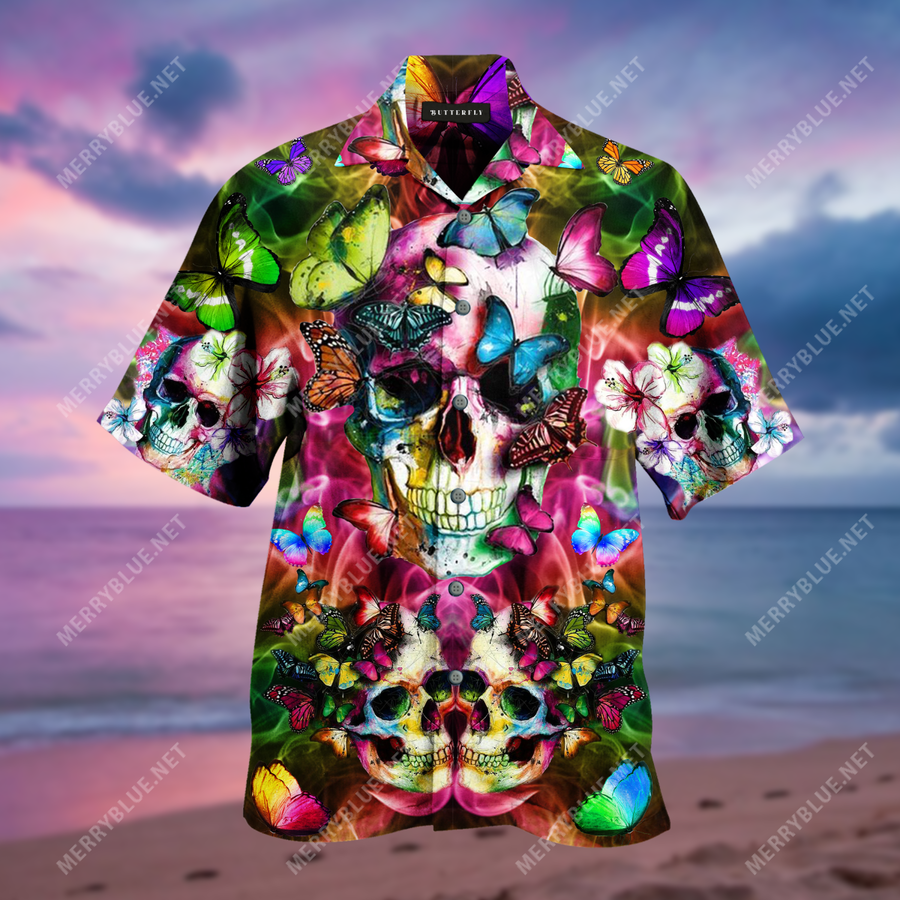 Beautiful Skull Unisex Hawaiian Shirt 3D All Over Print Men Women Unisex Model 588 – Hothot