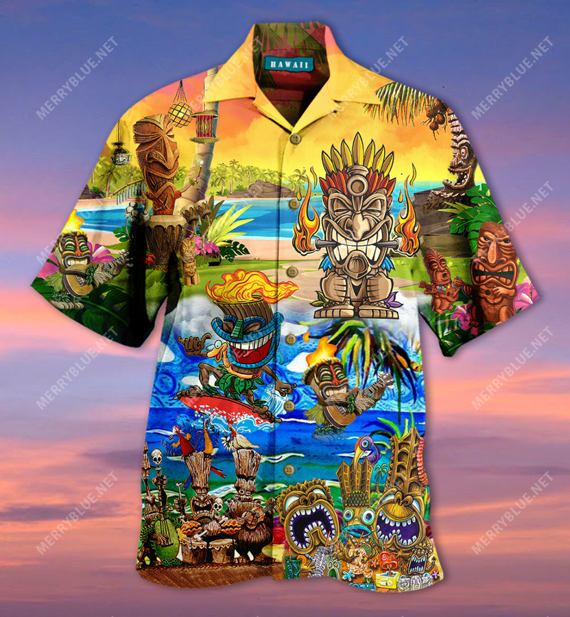 Tiki Funny Hawaiian Shirt 3D All Over Print Men Women Unisex Model 555 – Hothot