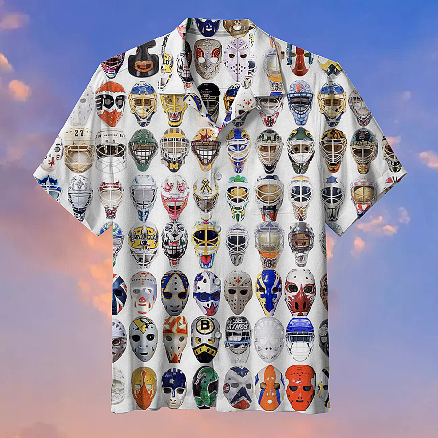 Hockey Goalie Mask Unisex Hawaiian Shirt 3D All Over Print Men Women Unisex Model 858 – Hothot