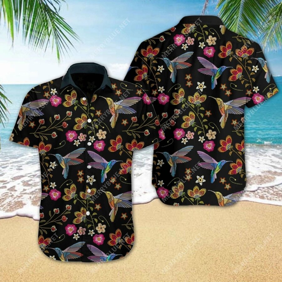Hummingbird Embroidery Hawaiian Shirt 3d 3D All Over Print Men Women Unisex Model 537 – Hothot