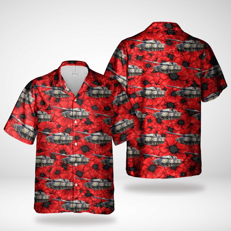 Australian Army M1 Abrams ANZAC Day Red Poppy Hawaiian Shirt – Hothot