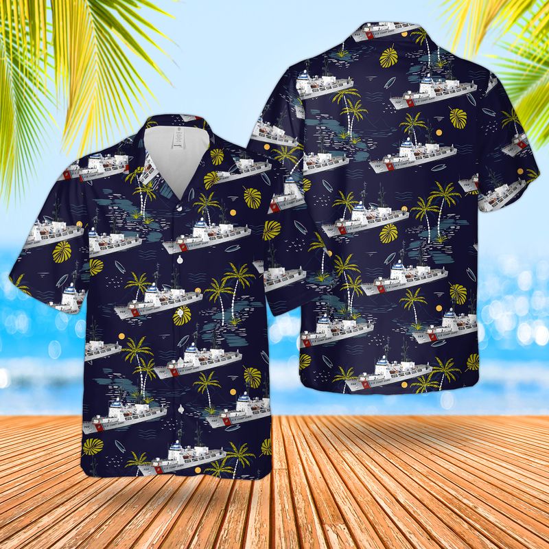 United States Coast Guard USCGC Morgenthau WHEC-722 Hamilton-class cutter Hawaiian Shirt – Hothot