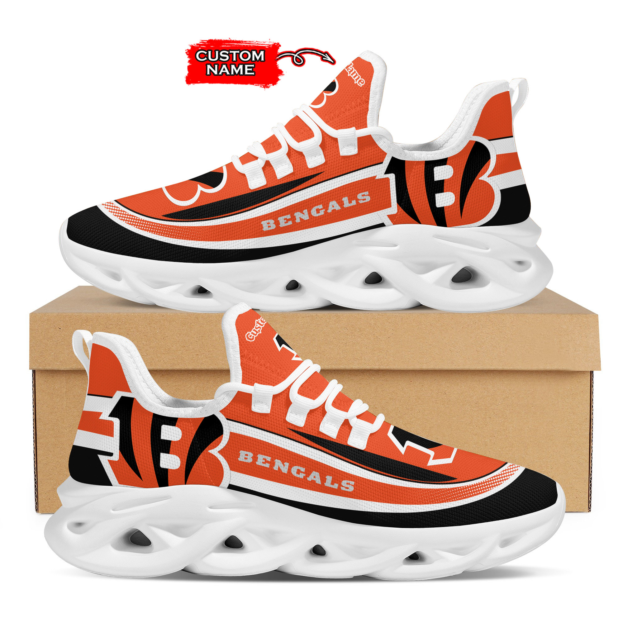 Cincinnati Bengals Nfl Custom Name Clunky Max Soul Shoes Sneakers For Mens Womens Personalized Gifts – Hothot