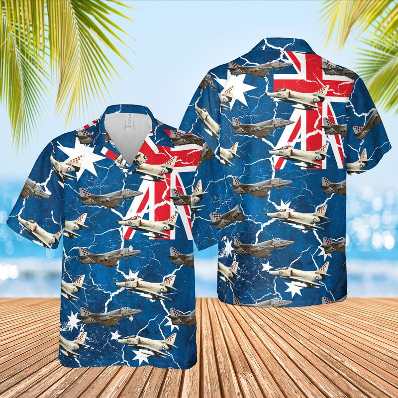Royal Australian Navy McDonnell Douglas A-4G Skyhawk Australia Day Hawaiian Shirt – Hothot