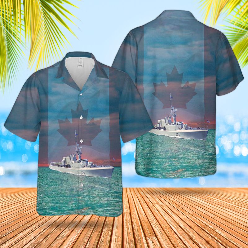 Royal Canadian Navy RCN HMCS Assiniboine DDH 234 St Laurent-class Destroyer escort Hawaiian Shirt – Hothot