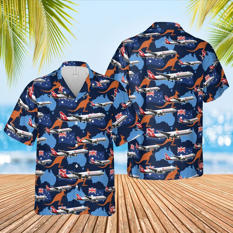 Qantas Freight Express Freighters Australia Airbus A321-231P2F Hawaiian Shirt – Hothot