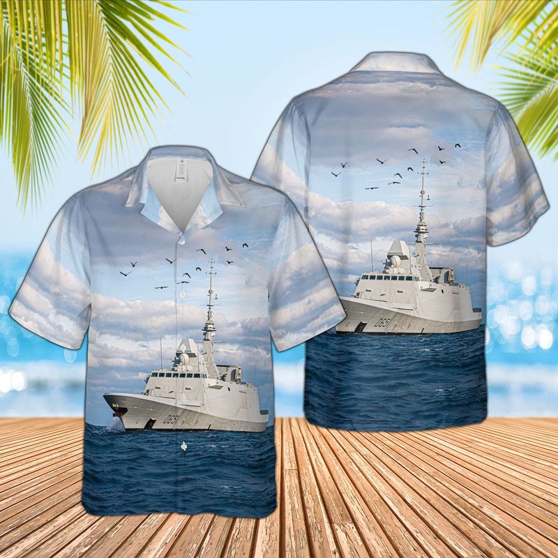 French Navy French Frigate Normandie D651 Hawaiian Shirt – Hothot