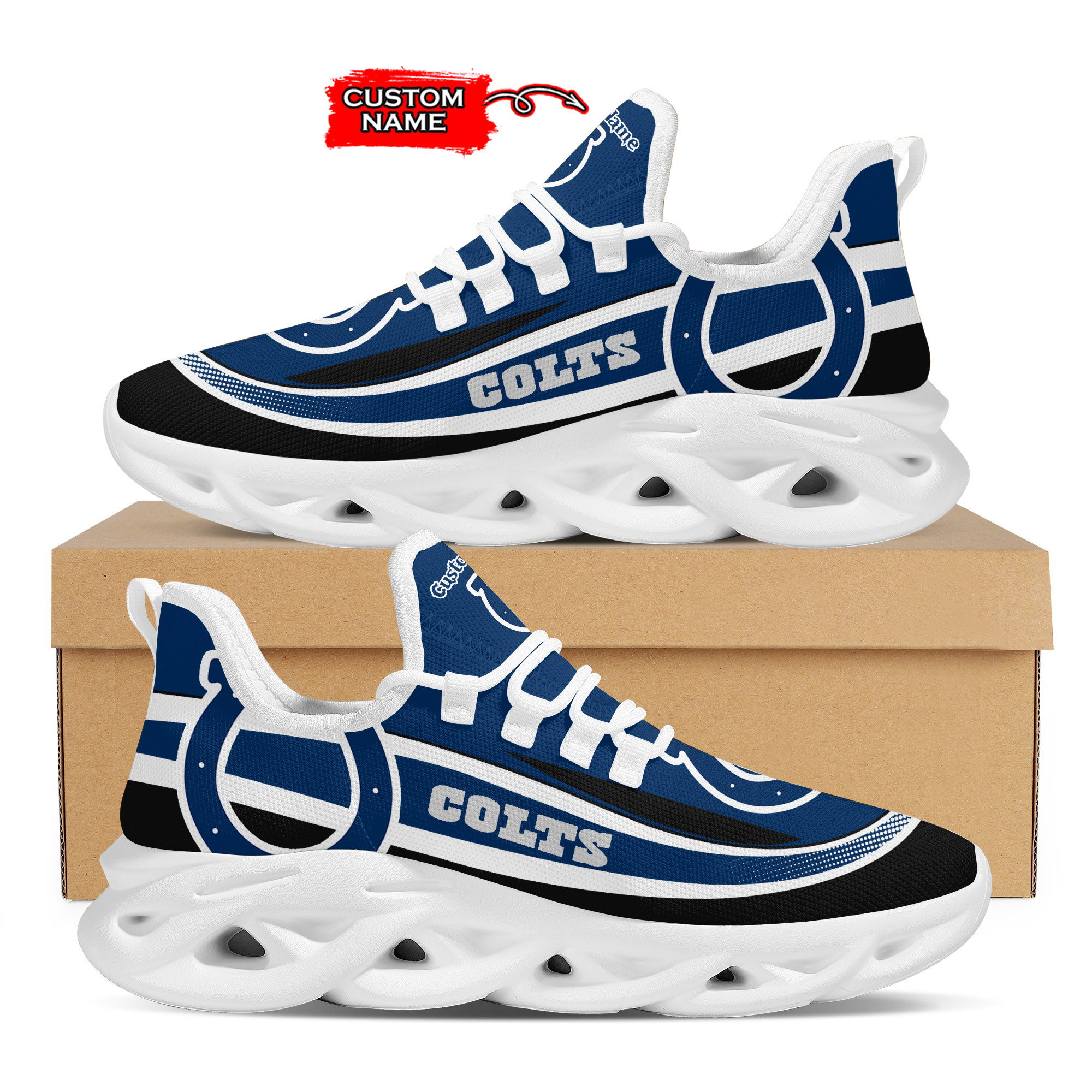 Indianapolis Colts Nfl Custom Name Clunky Max Soul Shoes Sneakers For Mens Womens Personalized Gifts – Hothot
