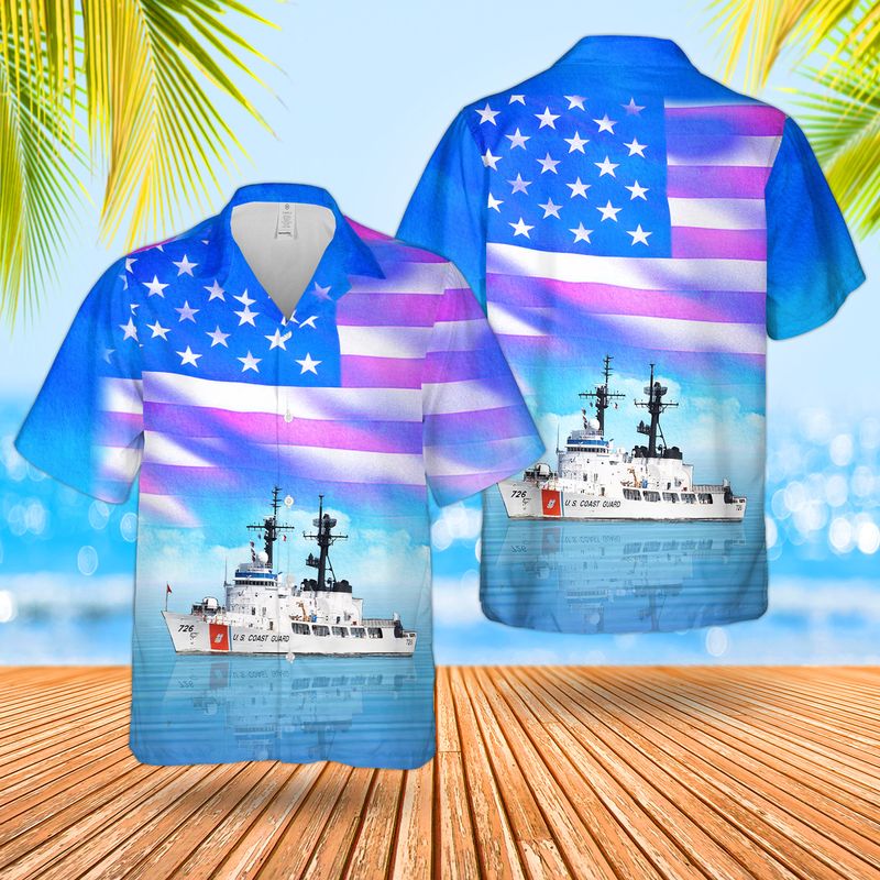 United States Coast Guard USCGC John Midgett WHEC-726 Hamilton-class cutter Hawaiian Shirt – Hothot