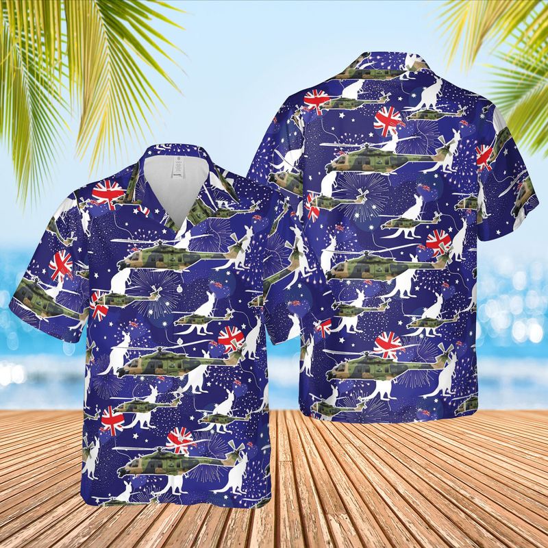 Royal Australian Navy 808 Squadron RAN MRH90 Taipan Australia Day Hawaiian Shirt – Hothot