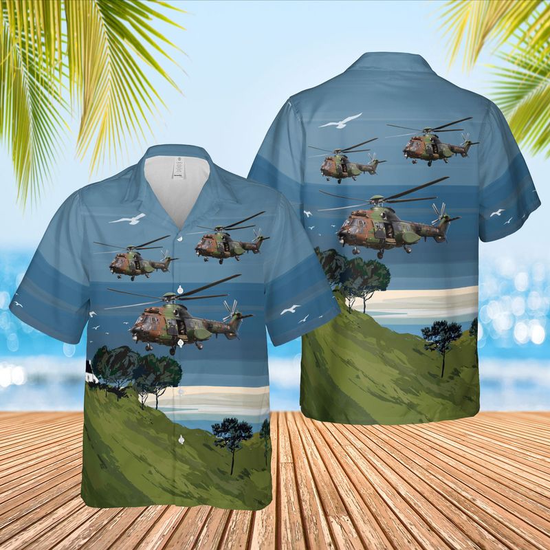 French Army Aerospatiale AS 532UL Super Puma 2 Hawaiian Shirt – Hothot