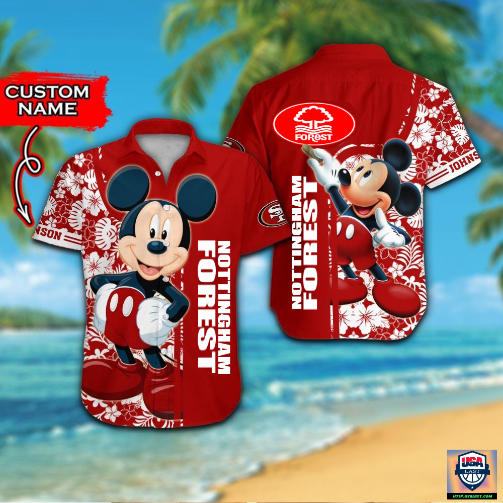 Nottingham Forest FC Mickey Mouse Custom Name Hawaiian Shirt – Hothot