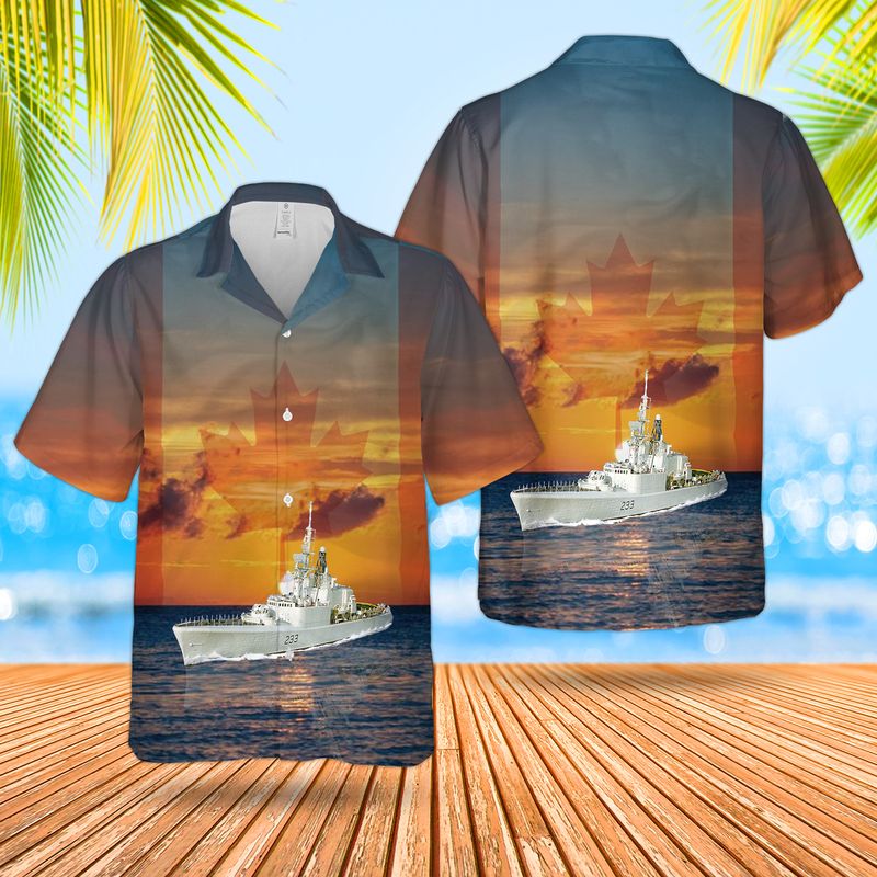 Royal Canadian Navy RCN HMCS Fraser DDH 233 St Laurent-class Destroyer escort Hawaiian Shirt – Hothot