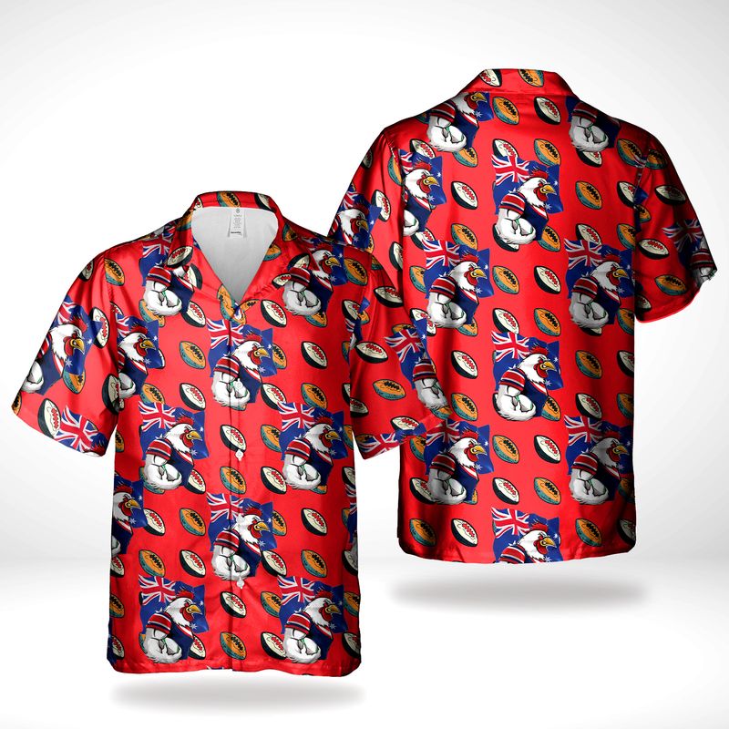 Australia Day New South Wales Sydney Roosters Mascot Hawaiian Shirt – Hothot