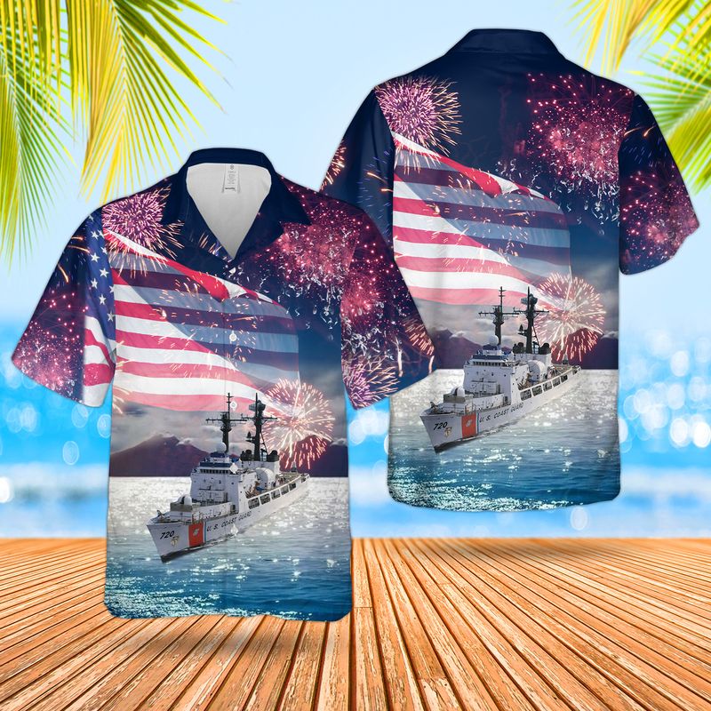 United States Coast Guard USCGC Sherman WHEC-720 Hamilton-class cutter Hawaiian Shirt – Hothot