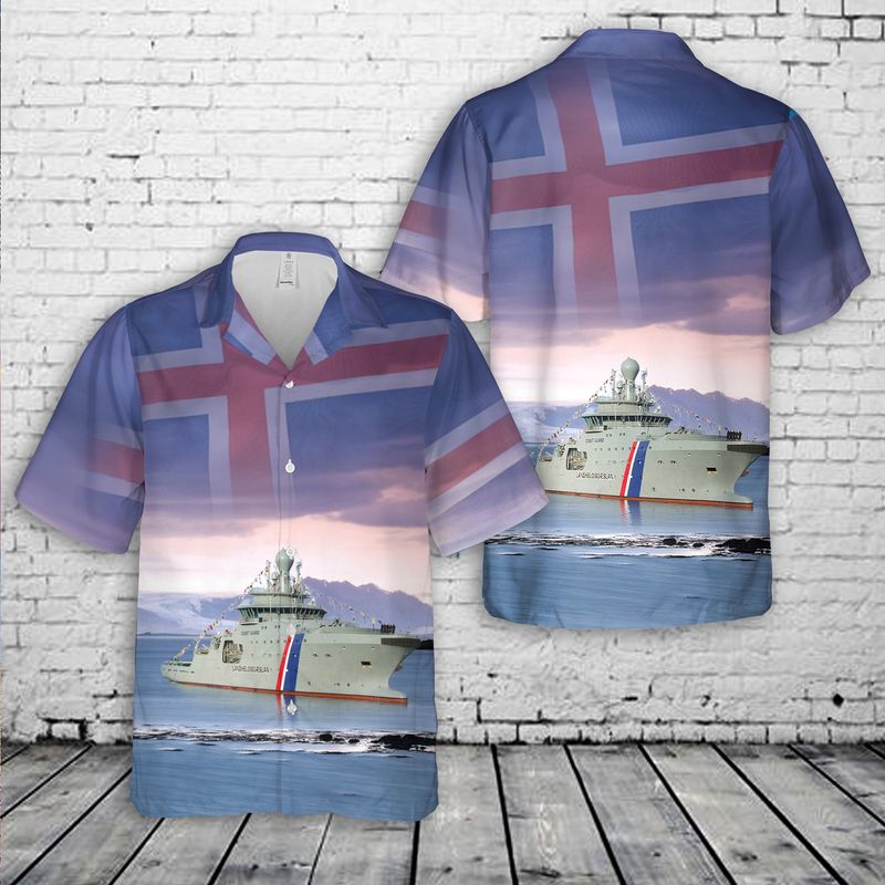 Iceland Icelandic Coast Guard ICGV por Thor Hawaiian Shirt – Hothot