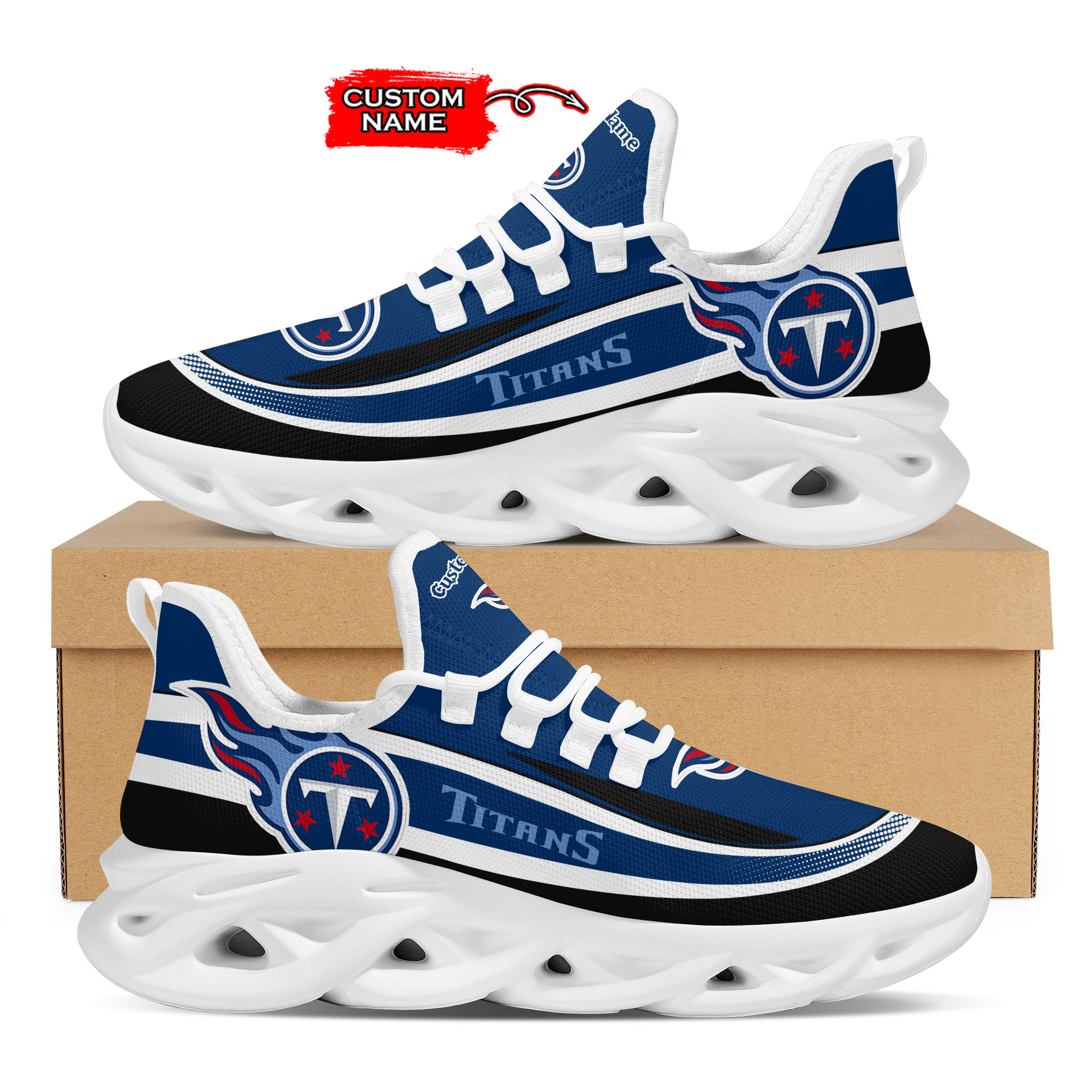 Tennessee Titans Nfl Custom Name Clunky Max Soul Shoes Sneakers For Mens Womens Personalized Gifts – Hothot