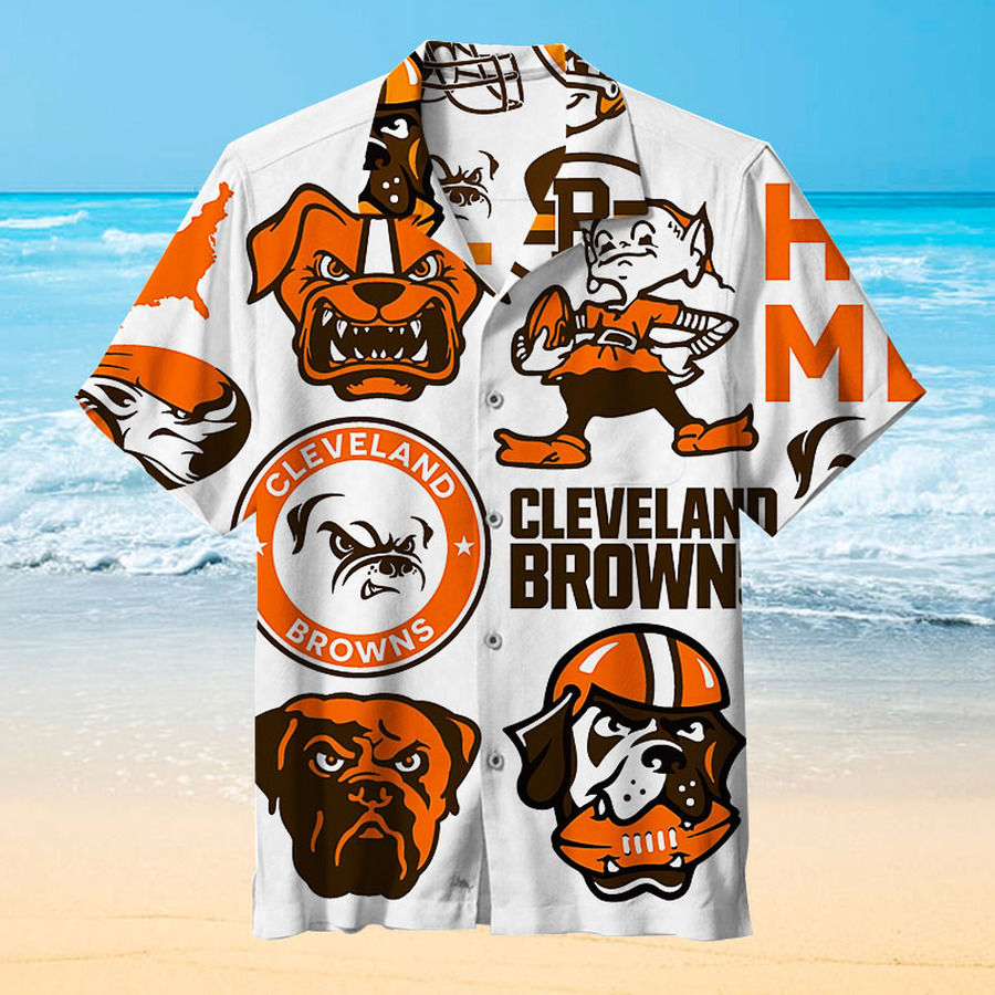Cleveland Browns Hawaiian Shirt 3D All Over Print Men Women Unisex Model 167 – Hothot
