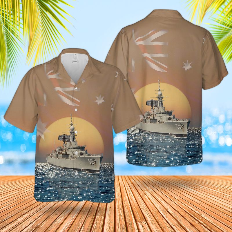 Royal Australian Navy RAN HMAS Anzac FFH 150 Anzac-class frigate Hawaiian Shirt – Hothot