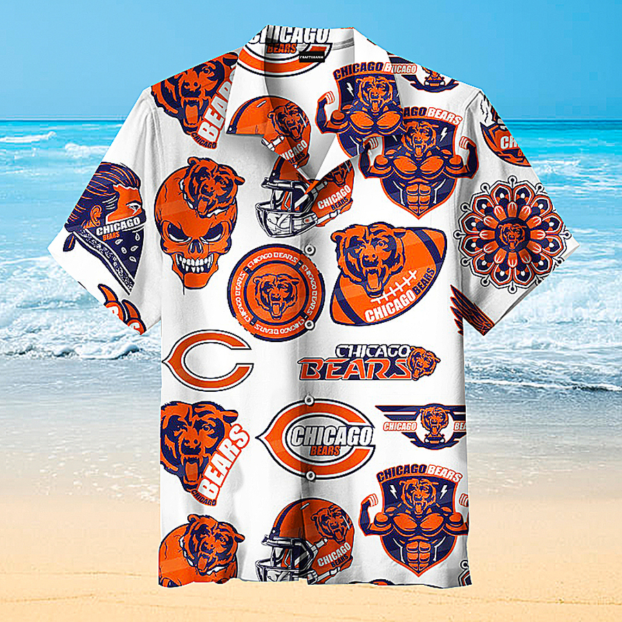 Chicago Bears Print Rugby Hawaiian Shirt 3D All Over Print Men Women Unisex Model 28 – Hothot