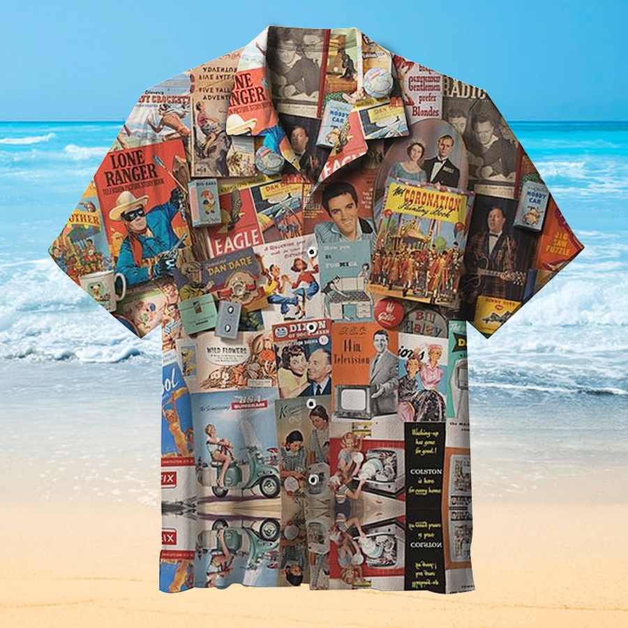 Fashion Retro Poster Hawaiian Colorful Shirt 3D All Over Print Men Women Unisex Model 543 – Hothot
