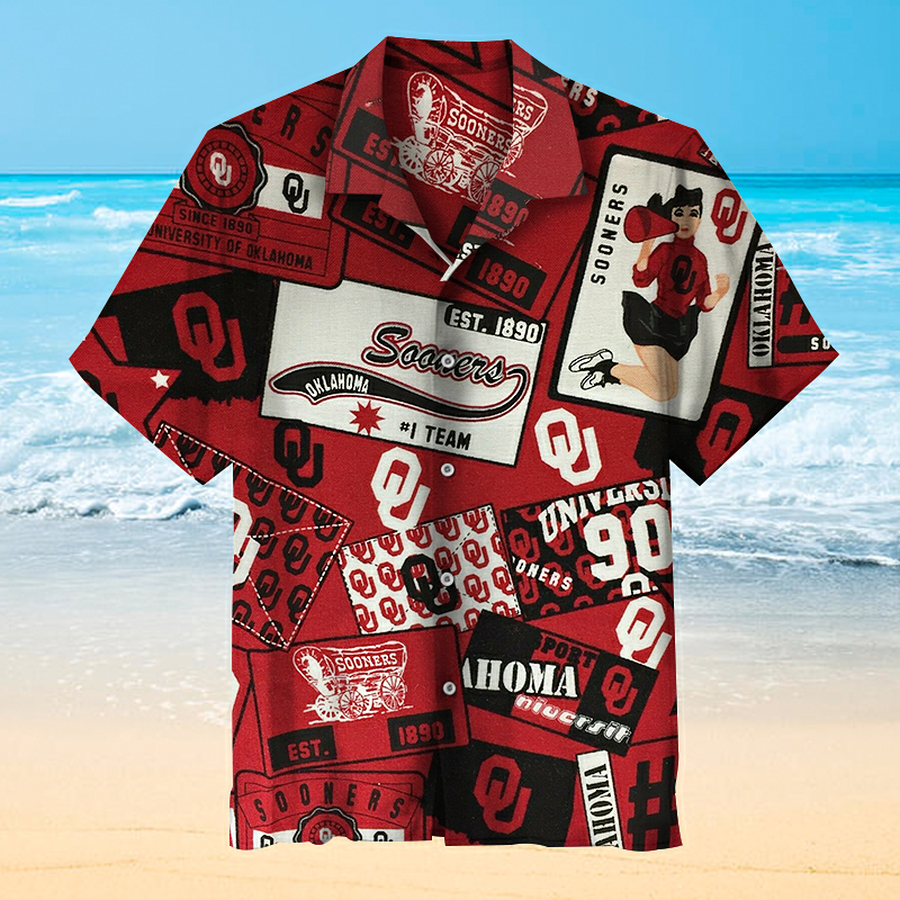 University Of Oklahoma Vintage Hawaiian Shirt 3D All Over Print Men Women Unisex Model 158 – Hothot
