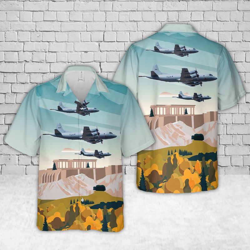 Greece Hellenic Navy Lockheed P-3B Orion Hawaiian Shirt – Hothot