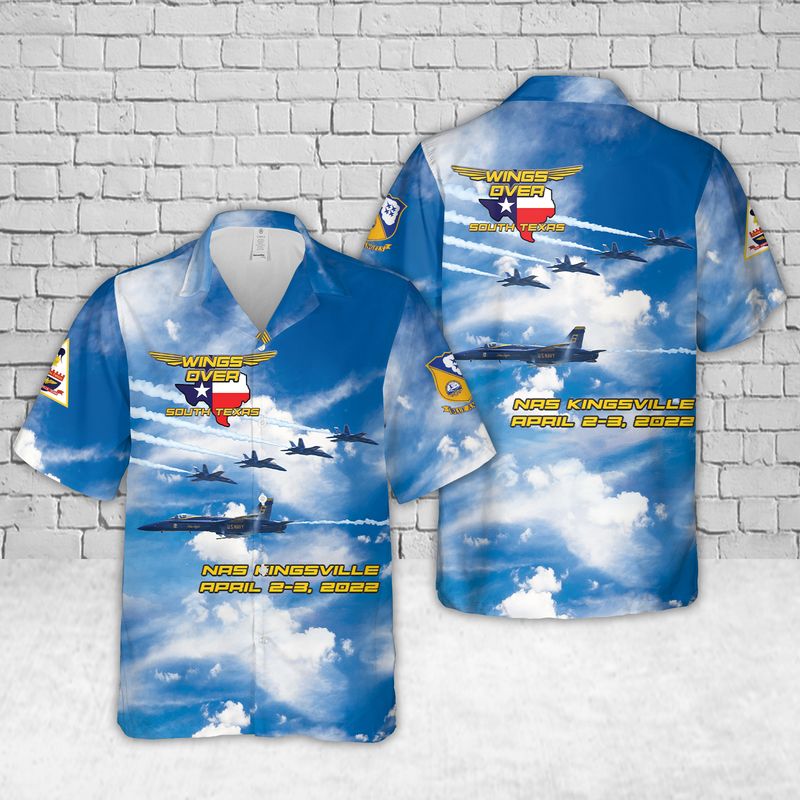 US Navy Blue Angels Wings Over South Texas Air Show Hawaiian Shirt – Hothot